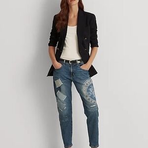 Ralph Lauren Distressed Blue Straight Leg Jeans